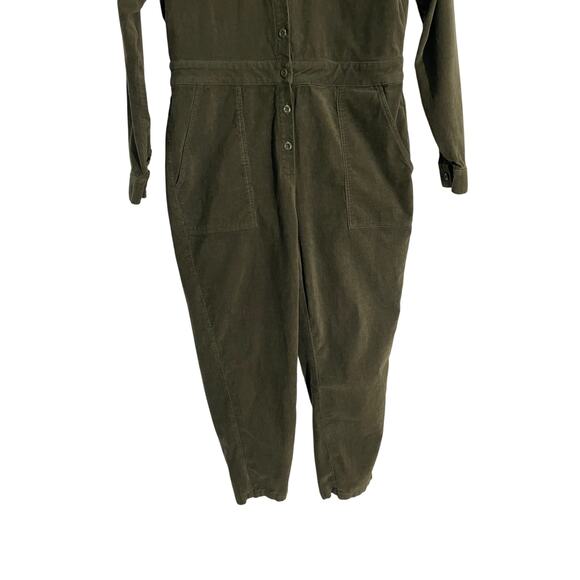 Outerknown Olive Green Organic Cotton Corduroy Jumpsuit Utility Size Medium - Picture 4 of 6